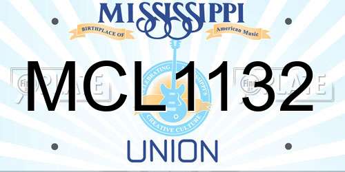 MCL1132 Mississippi License Plate