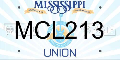 MCL213 Mississippi License Plate