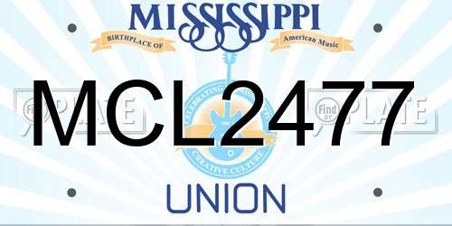 MCL2477 Mississippi License Plate