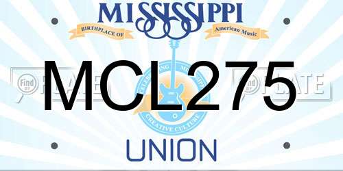 MCL275 Mississippi License Plate