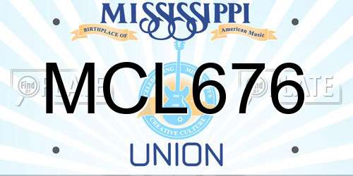 MCL676 Mississippi License Plate