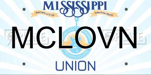 MCLOVN Mississippi License Plate