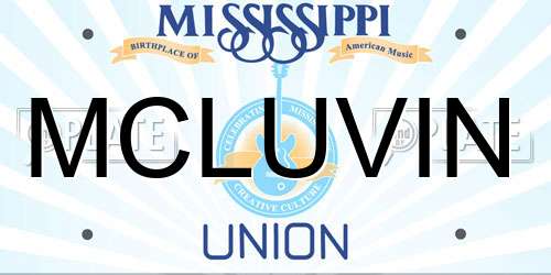MCLUVIN Mississippi License Plate