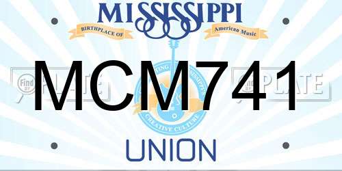 MCM741 Mississippi License Plate