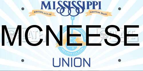 MCNEESE Mississippi License Plate