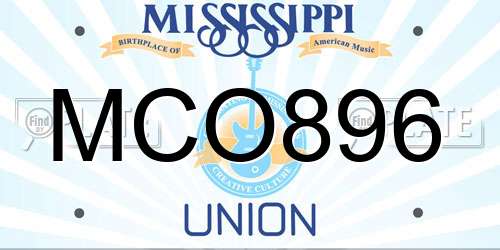 MCO896 Mississippi License Plate