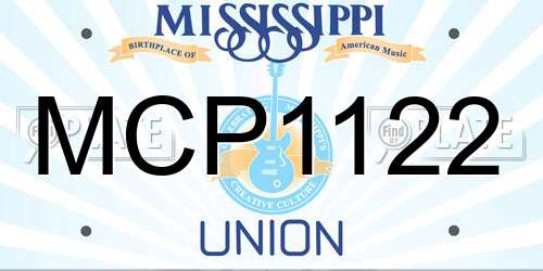 MCP1122 Mississippi License Plate