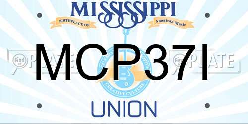 MCP37I Mississippi License Plate