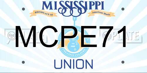 MCPE71 Mississippi License Plate