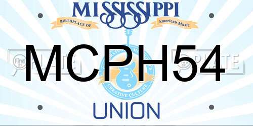 MCPH54 Mississippi License Plate