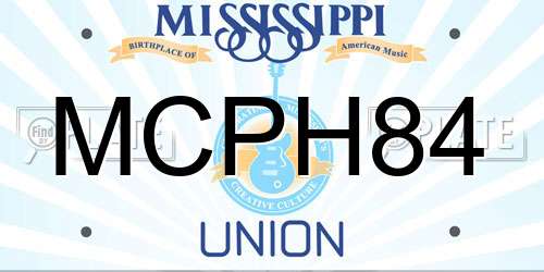 MCPH84 Mississippi License Plate