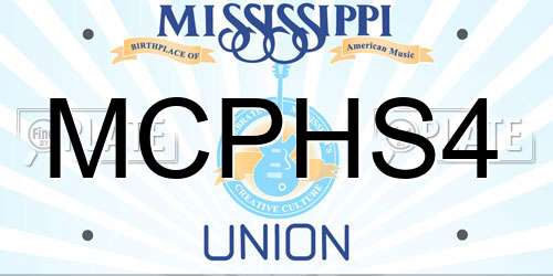 MCPHS4 Mississippi License Plate