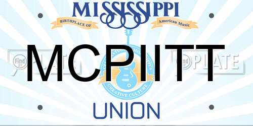 MCPIITT Mississippi License Plate