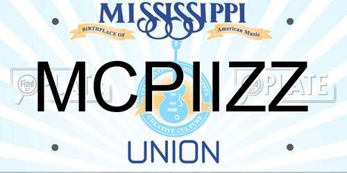 MCPIIZZ Mississippi License Plate