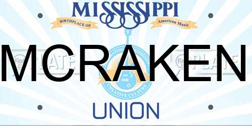 MCRAKEN Mississippi License Plate