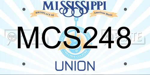 MCS248 Mississippi License Plate