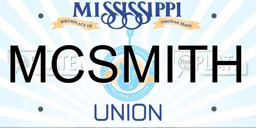 MCSMITH Mississippi License Plate