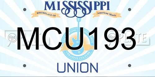 MCU193 Mississippi License Plate