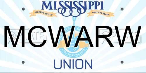 MCWARW Mississippi License Plate