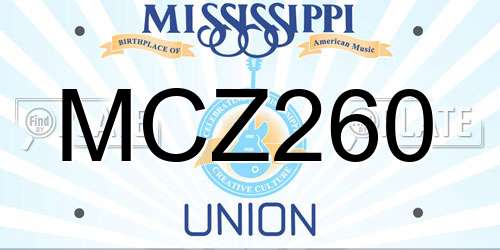 MCZ260 Mississippi License Plate