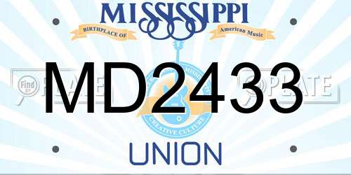MD2433 Mississippi License Plate