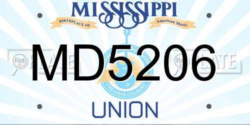 MD5206 Mississippi License Plate