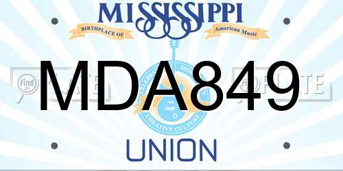 MDA849 Mississippi License Plate