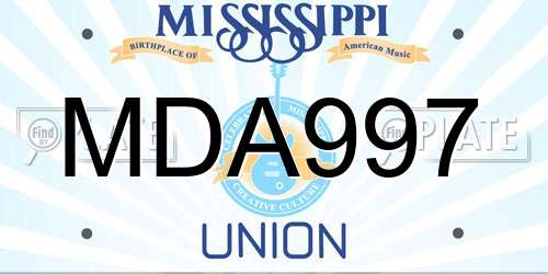 MDA997 Mississippi License Plate