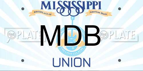 MDB Mississippi License Plate
