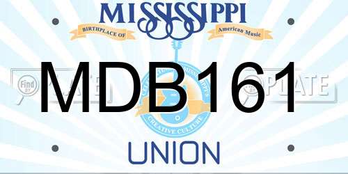 MDB161 Mississippi License Plate