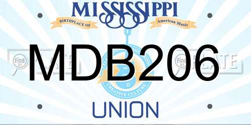 MDB206 Mississippi License Plate