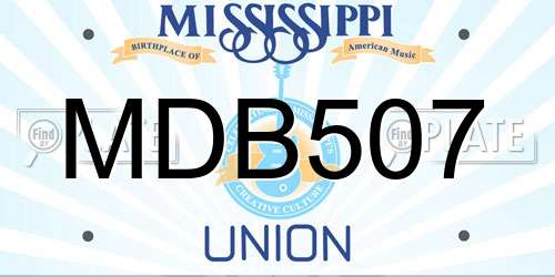 MDB507 Mississippi License Plate