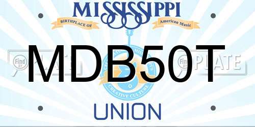 MDB50T Mississippi License Plate