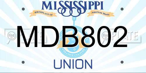 MDB802 Mississippi License Plate