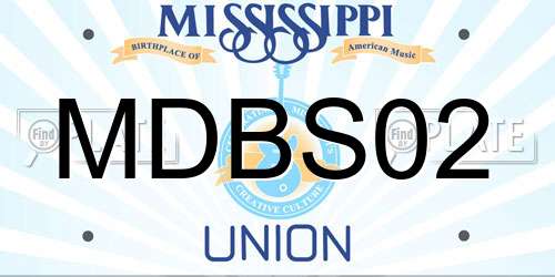 MDBS02 Mississippi License Plate