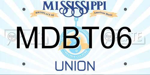 MDBT06 Mississippi License Plate