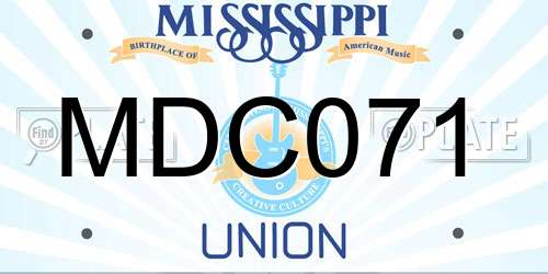 MDC071 Mississippi License Plate