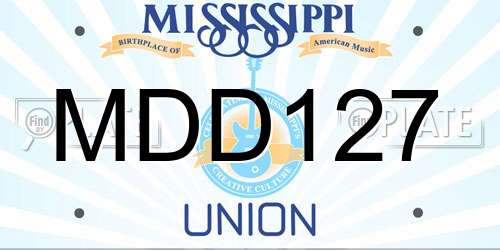MDD127 Mississippi License Plate