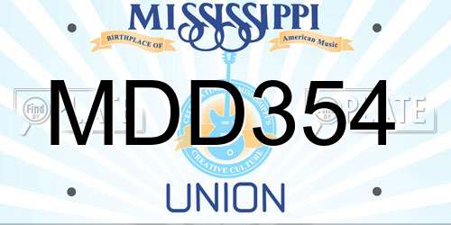 MDD354 Mississippi License Plate