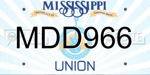 MDD966 Mississippi License Plate