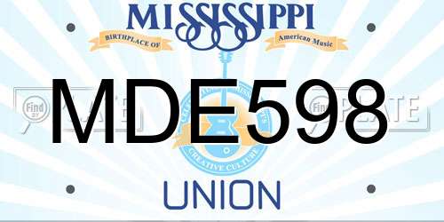 MDE598 Mississippi License Plate