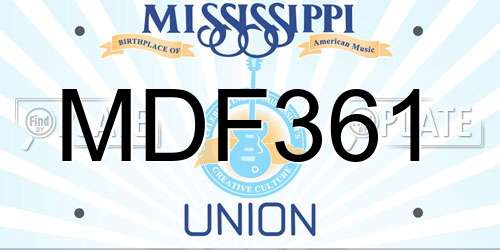 MDF361 Mississippi License Plate