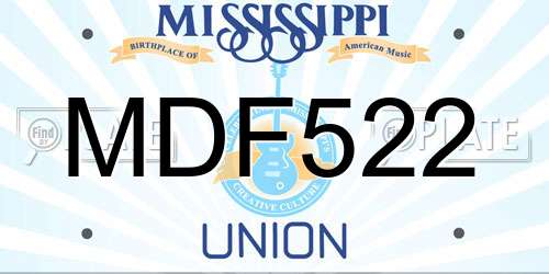 MDF522 Mississippi License Plate