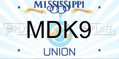 MDK9 Mississippi License Plate