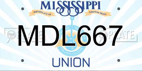 MDL667 Mississippi License Plate