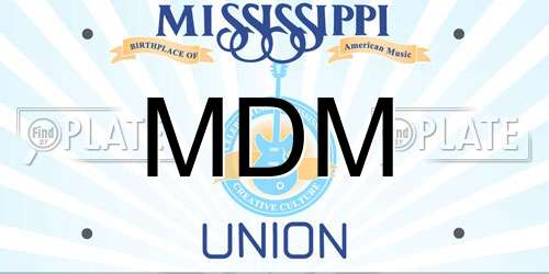 MDM Mississippi License Plate