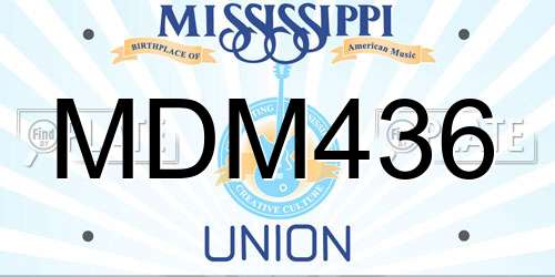 MDM436 Mississippi License Plate