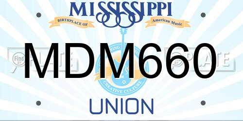 MDM660 Mississippi License Plate