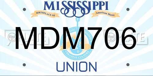 MDM706 Mississippi License Plate