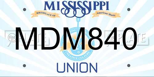 MDM840 Mississippi License Plate
